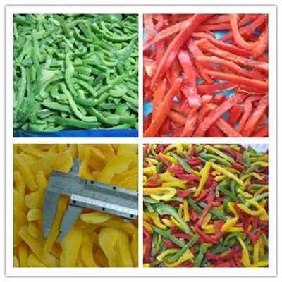 HACCP Chinese Frozen Products Frozen Vegetables and Fruits IQF Mixed Pepper Strips